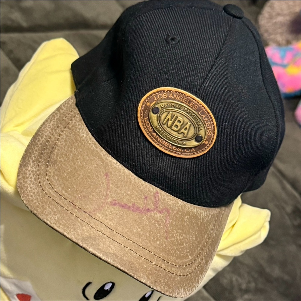 Vintage Autographed James Worthy American Needle Adjustable Hat 1990s NBA